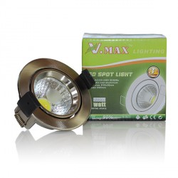 8W LED COB DOWNLIGHT- INOX apvalus, 99*70 mm , Besisukantis, Šilta balta šviesa