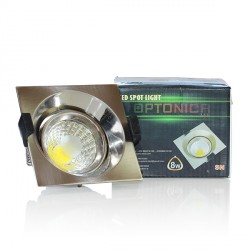 8W LED COB DOWNLIGHT-INOX kvadratinis, 100*100*70 mm, Besisukantis, Balta šviesa