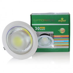 30W LED COB prožektorius Ø227x67 mm, Apvalus, Neutrali balta šviesa