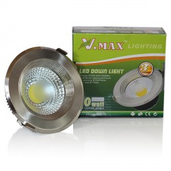 10W LED COB Downlight Ø124x40 mm, Apvalus, Balta šviesa - INOX