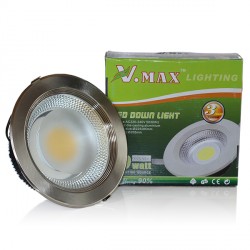 30W LED COB Downlight-INOX Ø227*67 mm, Apvalus, Šiltai balta šviesa