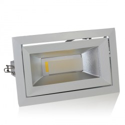 30W LED COB Downlight 235*146*140 mm, Kvadratinis, Besisukantis, Šiltai balta šviesa