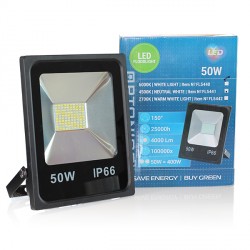 50 W LED SMD prožektorius, 286*235*62 mm, Šilta balta šviesa - IP66