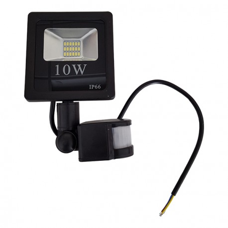 10 W   LED SMD prožektorius, 205*118*37 mm, Balta šviesa - IP66, Su jutikliu