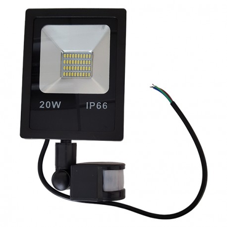 20 W   LED SMD prožektorius, 260*140*45 mm, Balta šviesa, IP66, Su jutikliu