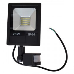 20 W   LED SMD prožektorius, 260*140*45 mm, Neutrali balta šviesa - IP66, Su jutikliu