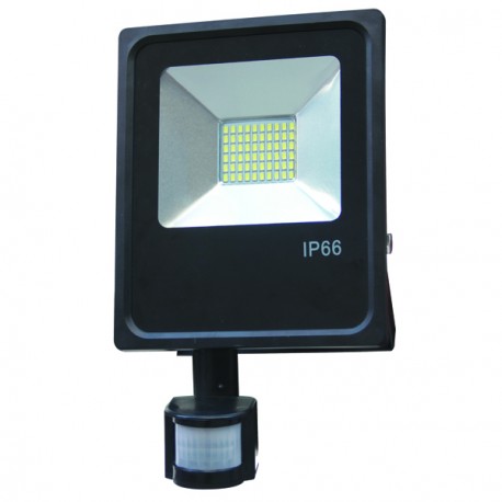 30 W   LED SMD prožektorius, 300*183*50 mm, Balta šviesa, IP66, Su jutikliu